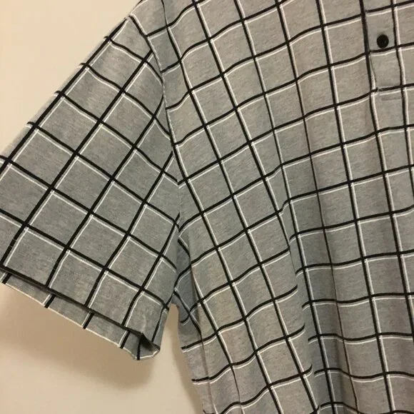 George Computer Geek Graph Paper Print Shirt - Grid Pattern Short Sleeve Polo - Picture 7 of 13